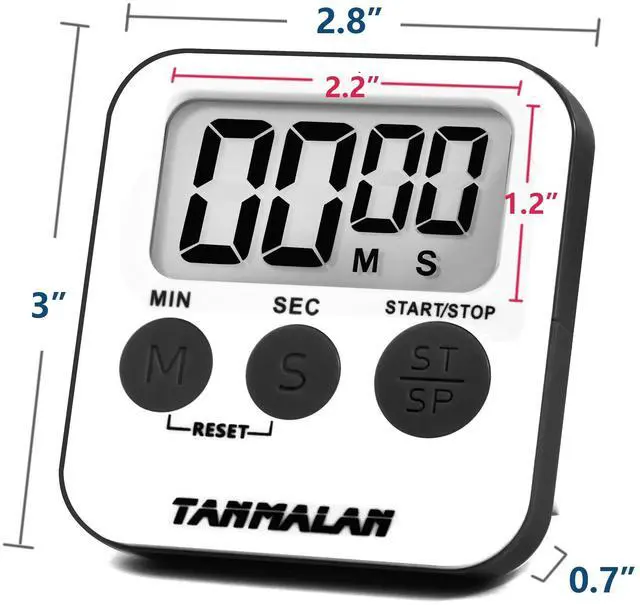 Alt view image 2 of 4 - Tanmalan Kitchen Timer for Cooking Loud Alarm, Large Display, Auto Memory Loud Alarm, Large Display,Big Button,for Kids for Teacher Classroom Must Haves,Count Down-up,Easy to use (6.0-Grey)