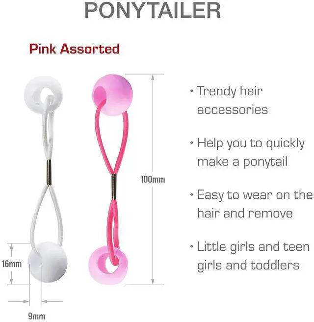 Alt view image 5 of 5 - RED by Kiss 10 Pieces 16mm Ball Hair Ties, Bubble Ponytail Holders for Kids Girls Children Women Baby Toddlers, Twin Bead Colorful Elastic Hair Accessories, Cute Hair Bands with Balls (Pink Assorted)