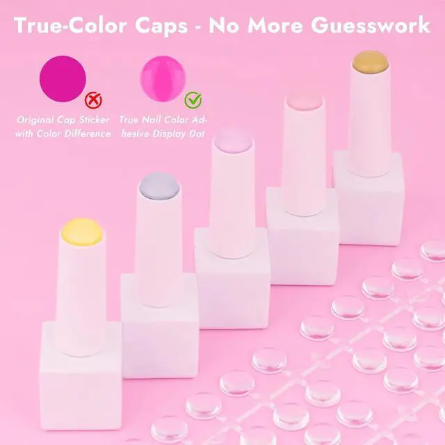Alt view image 3 of 6 - Finea 144pcs Gel Nail Polish Color Display Swatch Dots Clear with Stickers