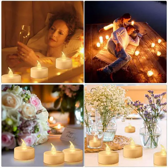 Alt view image 2 of 7 - Tea Lights Flameless Battery Operated Candles. Warm White 12Pack