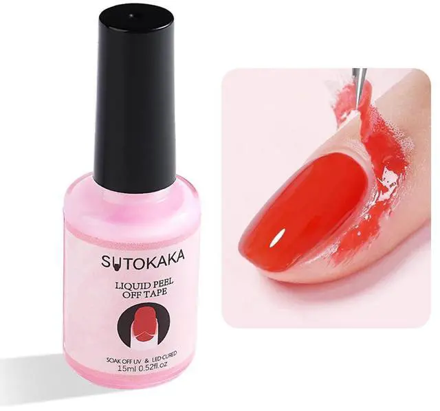 Main image of SUTOKAKA 15ml Liquid Latex Tape Peel Off, Nail Cuticle Guard Skin Barrier Protector for Home DIY Nail Art Salon