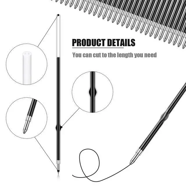 Alt view image 3 of 7 - Outus 60 Pcs Ink Pen Refills 0.7 mm Black Ballpoint Pen Refills Bulk