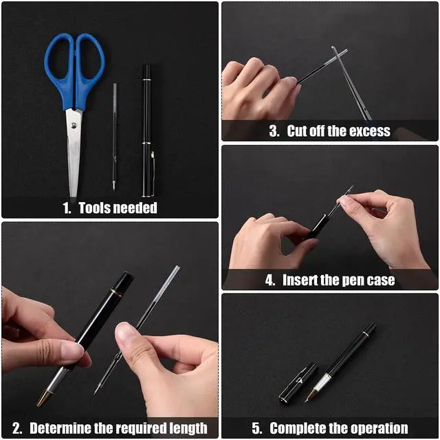 Alt view image 7 of 7 - Outus 60 Pcs Ink Pen Refills 0.7 mm Black Ballpoint Pen Refills Bulk