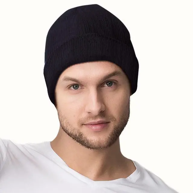 Alt view image 3 of 7 - Custom Hat You Design Own Image Text Logo, Personalized Knit Cap Cuffed Beanie Hat