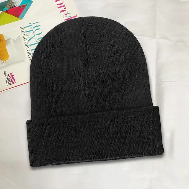 Alt view image 2 of 7 - Custom Hat You Design Own Image Text Logo, Personalized Knit Cap Cuffed Beanie Hat