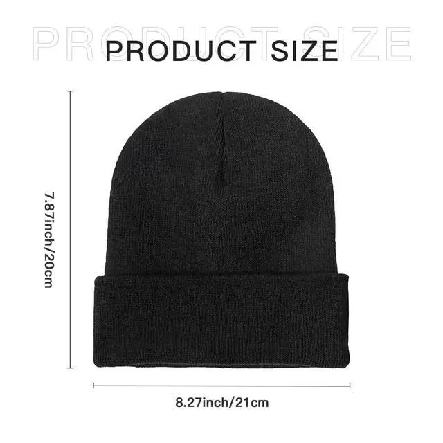 Alt view image 5 of 7 - Custom Hat You Design Own Image Text Logo, Personalized Knit Cap Cuffed Beanie Hat
