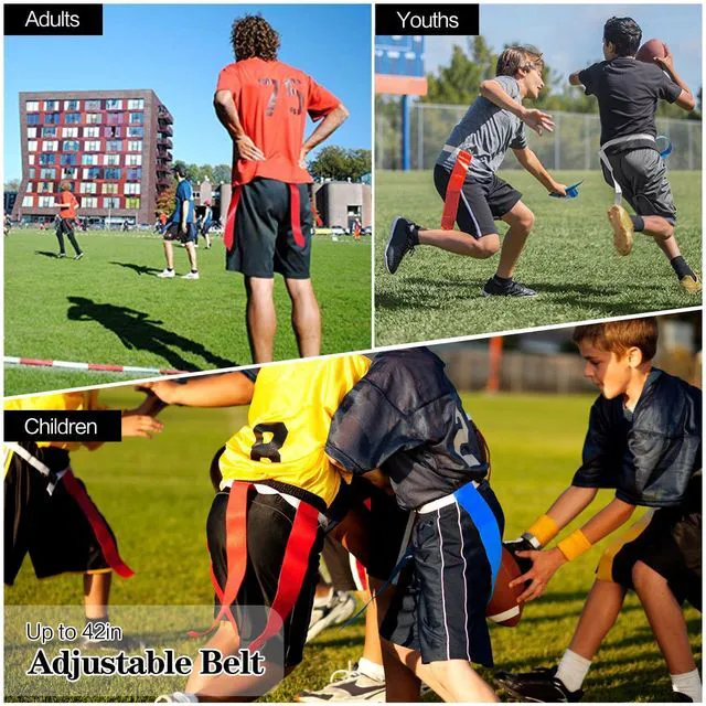 Alt view image 5 of 7 - DkOvn Flag Football Belts, Easy Tear Away Belt for Youths, Adult Players