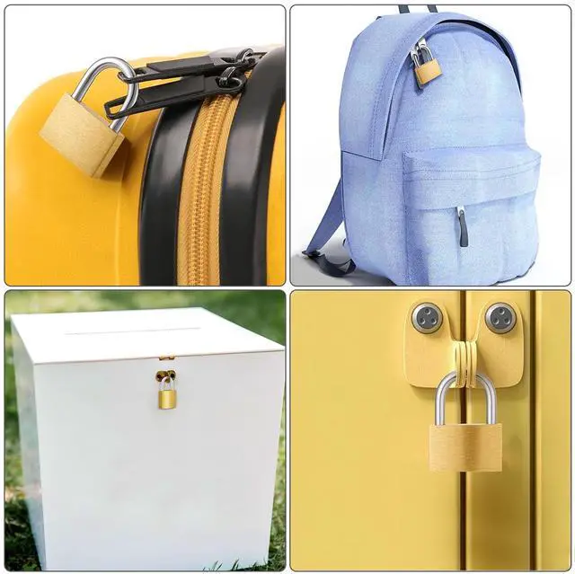 Alt view image 5 of 7 - 2 Pcs Small Solid Brass Locks with Keys, 20mm + 25mm Mini Key Locks, for Luggage, Backpack, Gym Locker, Jewelry Box (20-25mm)