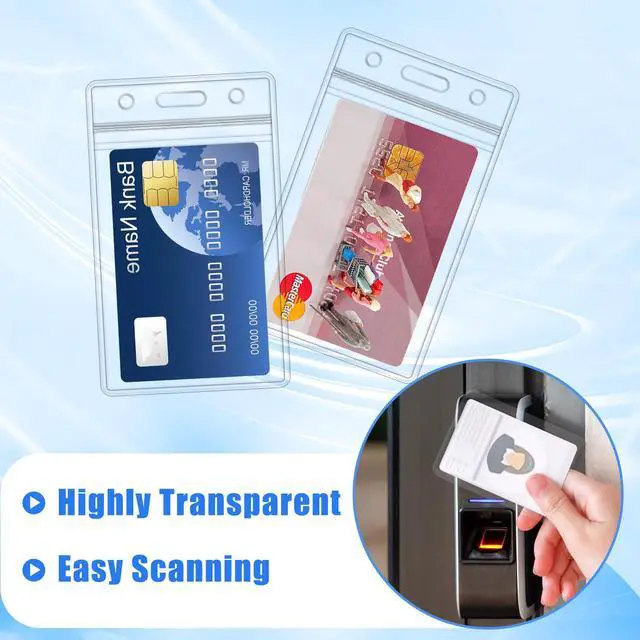 Alt view image 2 of 7 - Name Badge Holders Clear Badge Sleeve Plastic Lanyard Sleeves for ID Holders (10 Pcs Vertical)