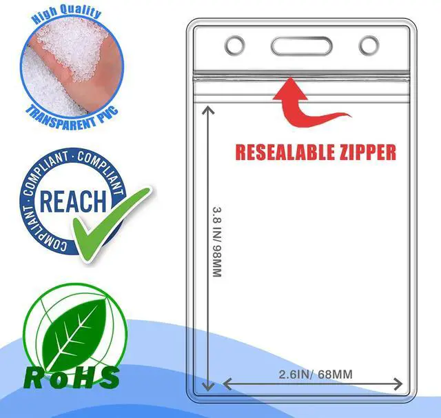 Alt view image 5 of 7 - Name Badge Holders Clear Badge Sleeve Plastic Lanyard Sleeves for ID Holders (10 Pcs Vertical)