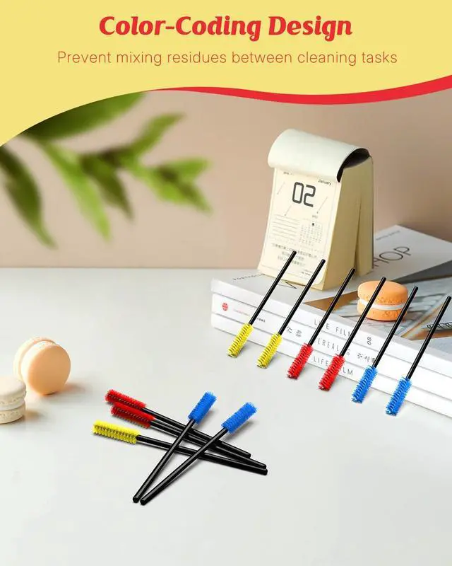 Alt view image 4 of 7 - Pawfly 18 Pcs Hummingbird Feeder Cleaning Brushes, Mini Nylon Hummingbird Feeder Brushes for Cleaning, Tiny Brushes for Cleaning Small Parts, Small Cleaner Brushes, Hummingbird Feeder Parts, 3 Colors