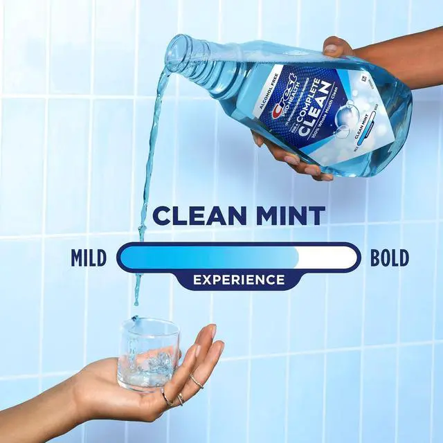 Alt view image 4 of 6 - Crest Mouthwash Pro Health Complete Clean, CPC (cetylpyridinium chloride) Antigingivitis/Antiplaque, Alcohol Free, Clean Mint, 1 L (33.8 fl oz)