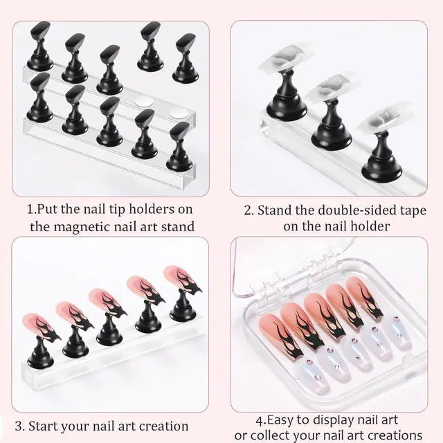 Alt view image 6 of 7 - Nail Stand Magnetic Nail Holder for Painting Nails Nail Stands for Press-On
