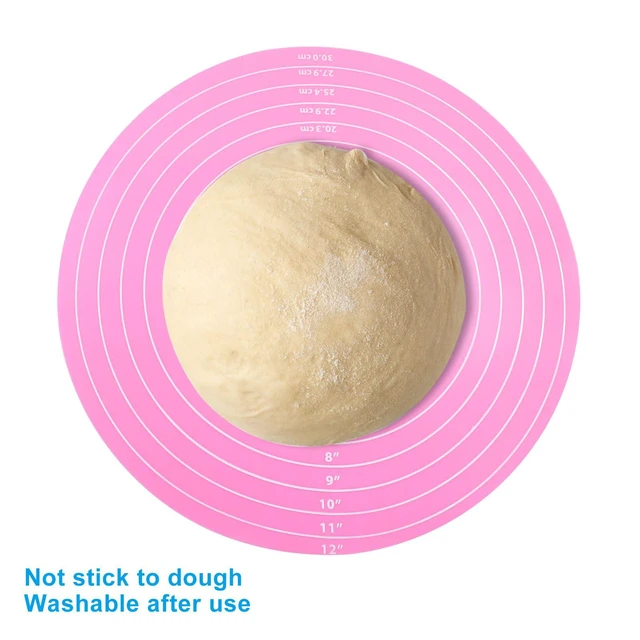 Alt view image 3 of 5 - Hitefu 12 Inch Round Silicone Cake Mat, Pink