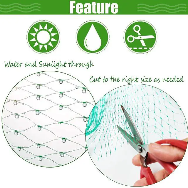 Alt view image 3 of 7 - Bird Netting for Garden Protection Bird Fence Plant Netting Garden Garden Netting Mesh for Chicken Coop Deer Squirrels Poultry Protect Fruit Trees Vegetable 13x16.5ft