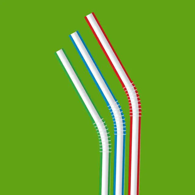 Alt view image 4 of 7 - Amazon Basics Disposable Striped Plastic Flex Straws, BPA Free, Food-Safe, 7.5" Long, Assorted Colors, 100 Count