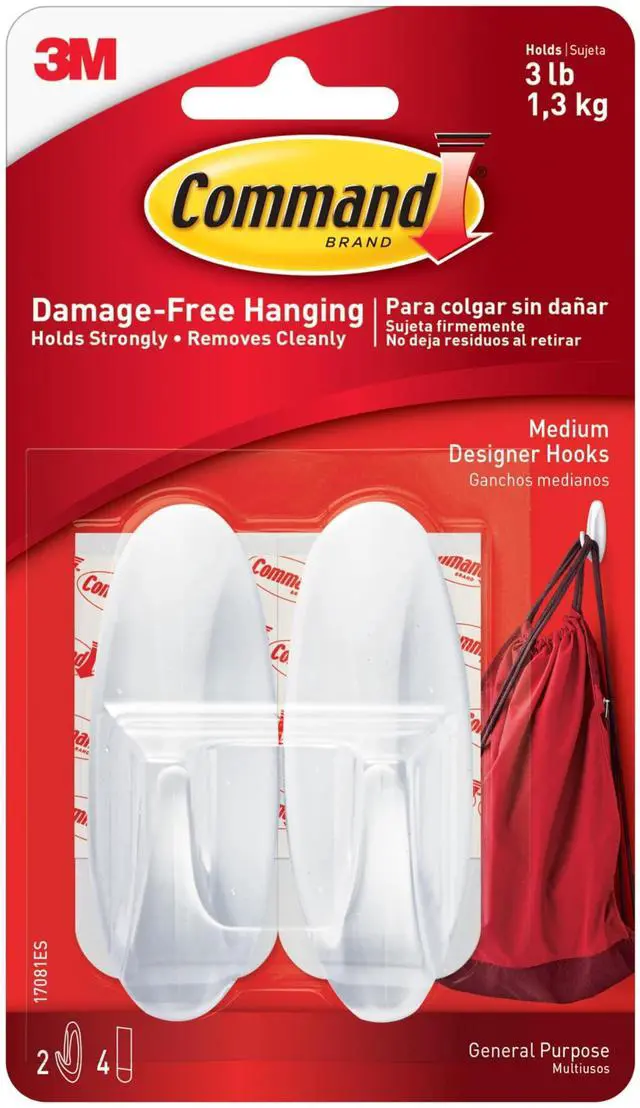 Main image of Command Medium Designer Hooks, 2 Hooks, 4 Strips