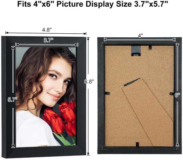 Alt view image 3 of 5 - LBECUA 4x6 Picture Frame Set of 2, Black Picture Frame, Wooden