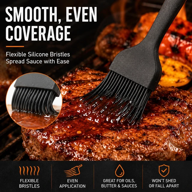 Alt view image 5 of 7 - Silicone Basting Pastry Brush for Baking Bbq Spread Oil Butter