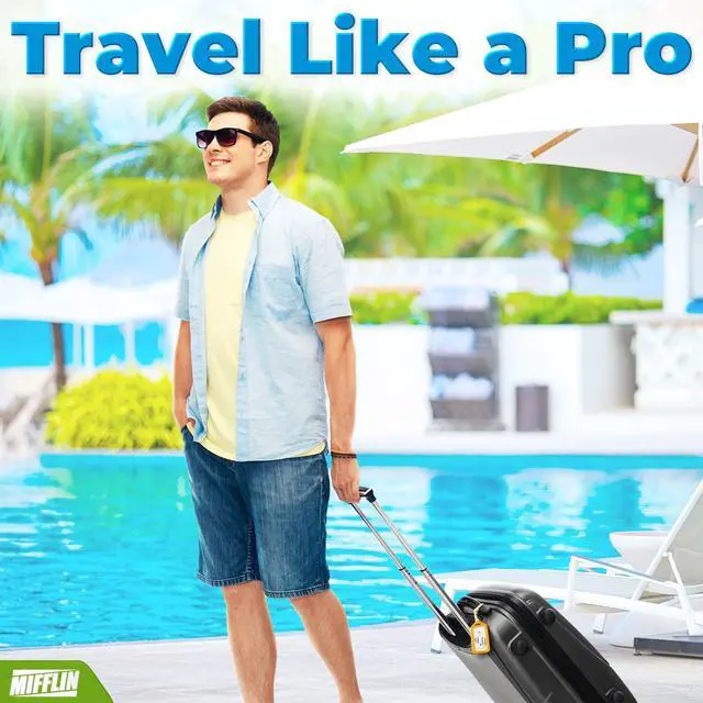 Alt view image 4 of 6 - Mifflin-USA Luggage Tags (Assorted, 6 PK), Bag Tag for Baggage, Suitcase Tags Bulk