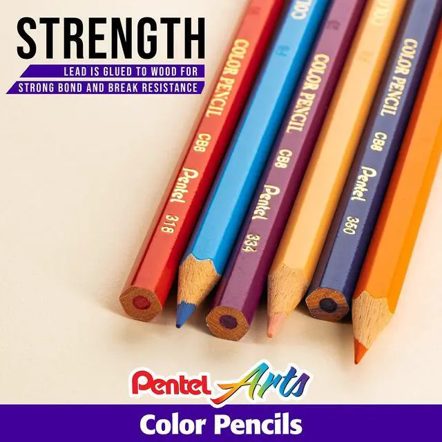 Alt view image 6 of 6 - Pentel Arts Colored Pencils, Assorted Colors, Set of 12 (CB8-12)