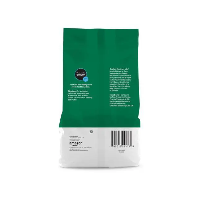 Alt view image 4 of 5 - Amazon Basics Epsom Salt Soaking Aid, Soothing Rosemary & Mint Scent, 3Pound (Pack of 1)