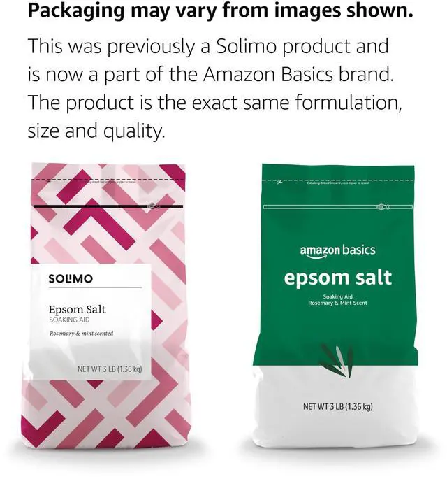 Alt view image 5 of 5 - Amazon Basics Epsom Salt Soaking Aid, Soothing Rosemary & Mint Scent, 3Pound (Pack of 1)