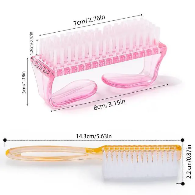Alt view image 5 of 6 - 5 Pack Handle Grip Nail Brush, Hand Fingernail Scrub Cleaning Brushes, Pedicure Scrubbing Tool Kit for Men and Women, Multicolor