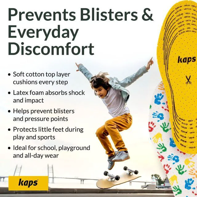 Alt view image 5 of 6 - Kaps Arieto Kids Cut-to-Fit Breathable Insoles Up to 23cm/9in - Prevent Blisters, Keep Feet Fresh for Children Toddlers