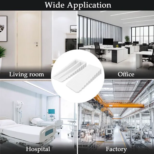 Alt view image 2 of 6 - 4 Pack Mini Non-Scratch Rubber Door Stop Wedges for Bottom of Door and Floor, Bedroom and Office, White