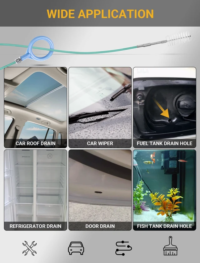 Alt view image 2 of 6 - SARDVISA 78Inch Sunroof Drain Cleaning Brush, Flexible Tube Cleaner