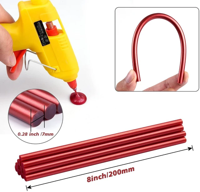 Alt view image 3 of 6 - 10 Pieces 8 Inch Sealing Wax Glue Sticks, 7mm Diameter, Mini Hot Glue Gun Sticks for Envelopes, Wedding Invitations, Cards, DIY Art Craft, Red