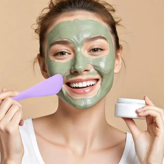Alt view image 5 of 7 - Pore Scrubber, Double-End Silicone Face Scrubber, 2Pcs Soft Mask Applicator Tool for Facial Mud, Facial Cleansing Brushes for Makeup Skincare Removal, Grey and Purple
