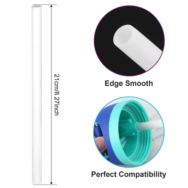 Alt view image 4 of 5 - Owala Water Bottle Straw Replacement Compatible with 24oz,32oz - 6 Pack BPA-Free Straws, 2 Pack Cleaning Brushes