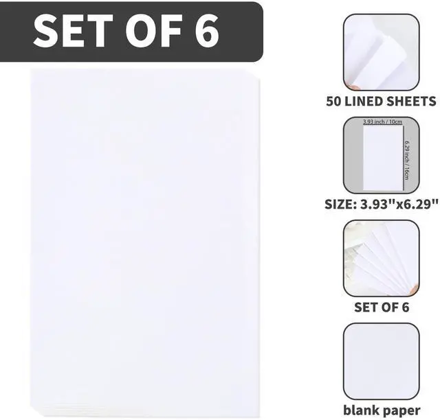Alt view image 2 of 6 - QiCheng Note Pads 50 Sheets 4x6, Pack of 6 - Blank Scratch Pads for Writing