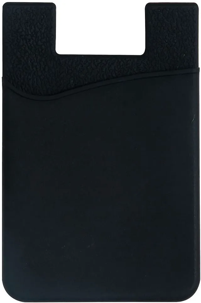 Alt view image 3 of 7 - Silicone Stick-on Wallet for Back of Phone Case, for iPhone, Android and Flat Surfaces, for Credit Cards, Business Cards, Money and ID Card, Black 1 Pack