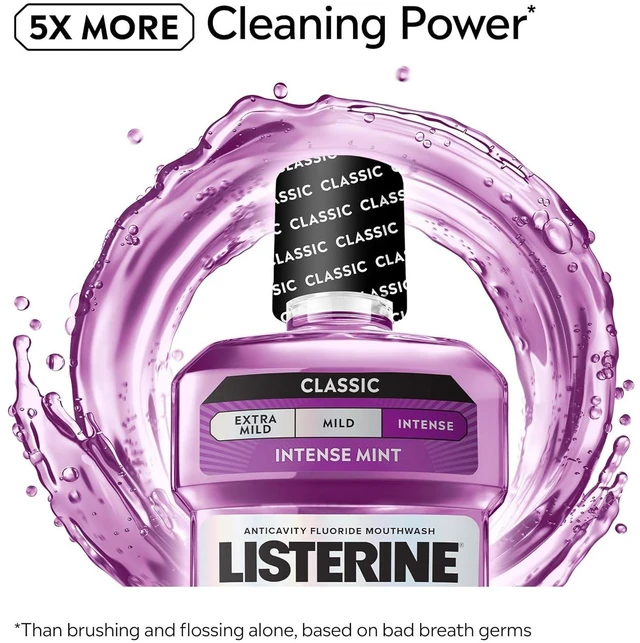 Alt view image 6 of 6 - Listerine Total Care Anticavity Mouthwash, Intense Mint, 8.5fl.oz/250mL