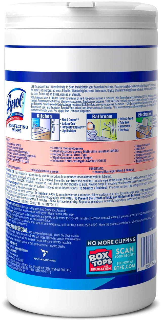 Alt view image 4 of 6 - Lysol Disinfecting Wipes Multi-Surface Cleaner, Crisp Linen, 80 Count