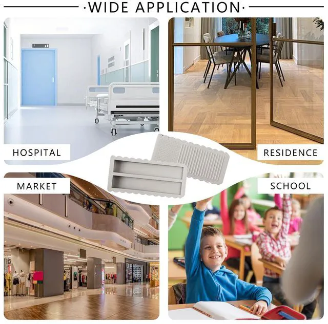 Alt view image 4 of 5 - 4Pack Mini TPE Door Stopper Wedge, Sturdy Floor Door Stop for Various Surfaces, Gray
