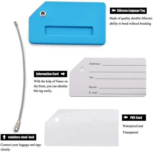 Alt view image 6 of 6 - 7 Pack Silicone Luggage Tags TSA Approved Travel Tag Colorful