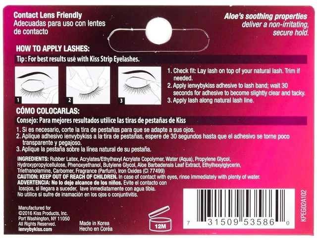 Alt view image 3 of 6 - Kiss I Envy Strip Eyelash Adhesive Black with Aloe KPEG02A