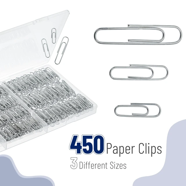 Alt view image 4 of 6 - Mr. Pen Silver Paper Clips, 450 Pcs, 1", 1-1/4", 2"