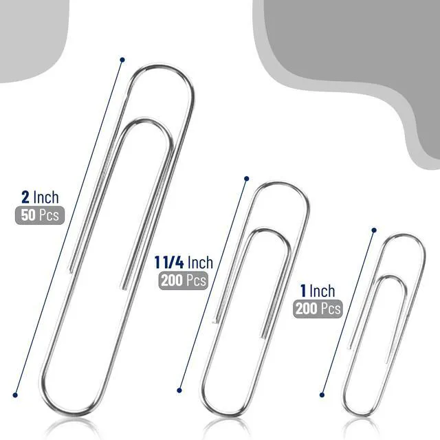 Alt view image 2 of 6 - Mr. Pen Silver Paper Clips, 450 Pcs, 1", 1-1/4", 2"