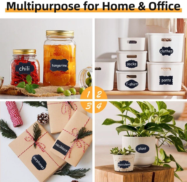 Alt view image 5 of 7 - Homrelaxy 360 Pcs Chalkboard Labels Stickers for Glass Jars, 2.1"x1.4"