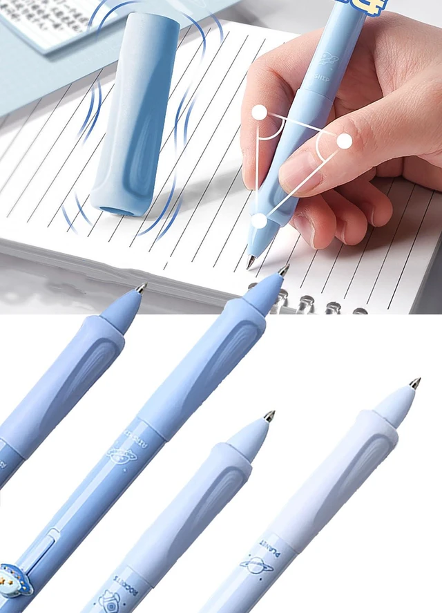 Alt view image 3 of 5 - YYaaloa 4-Pack Retractable Erasable Gel Pens, Fine Point 0.5mm, Black Ink, for Writing Planner and Crossword Puzzles (Blue, Black)