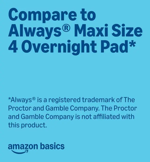 Alt view image 2 of 7 - Thick Maxi Pads with Wings for Periods, Overnight Absorbency, Leak Protection, Super Absorbent, Unscented, Size 4, 28 Count, Packaging May Vary