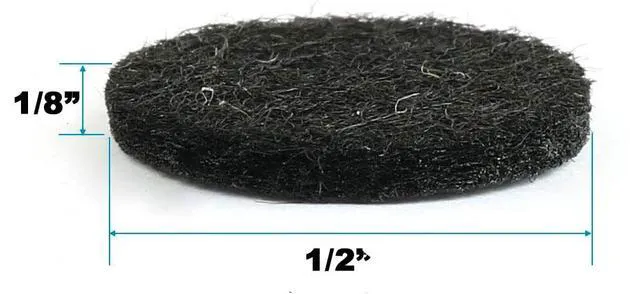 Alt view image 3 of 5 - Round Black Self-Adhesive Felt Bumpers, 1/2" Diameter x 1/8" Thick, 48 Pack