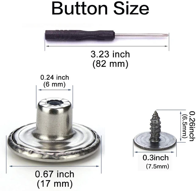 Alt view image 3 of 5 - 6pcs 17mm No-Sew Nailess Removable Metal Jeans Button Replacement Pins, Adjustable Metal Pants Button Tightener, Repair Combo Thread Rivets and Screwdrivers