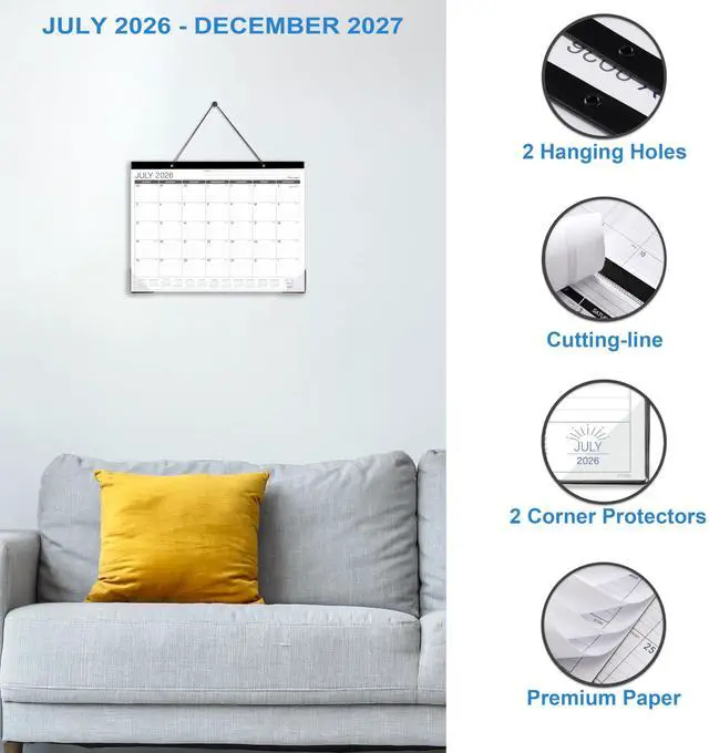 Alt view image 7 of 7 - 2027 Desk/Wall Calendar, Jul 2026 - Dec 2027, 14.6"x11.5"