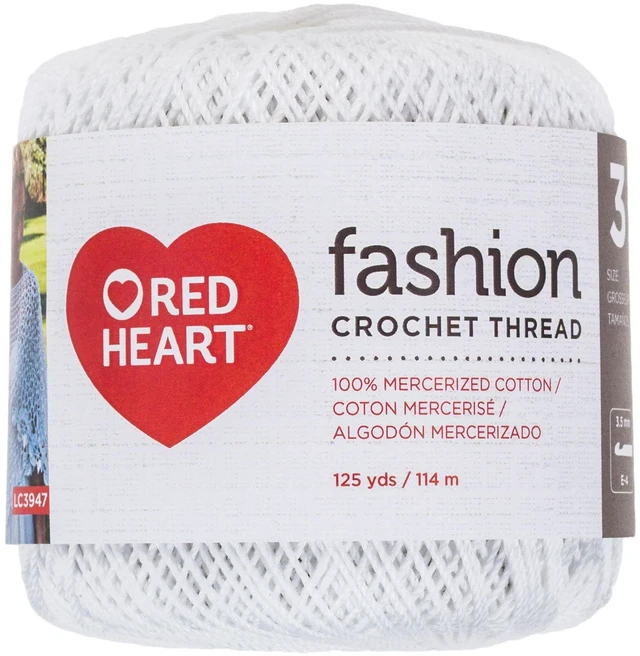 Main image of Red Heart Fashion Size 3 Cotton Crochet Thread, White, Single